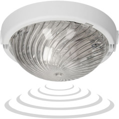 8080T-TRIO/MS/PL, gaismeklis ar mikroviļņu kustības sensoru, 75 W, E27, IP44, IK10, caurspīdīgs polikarbonāts, gultas