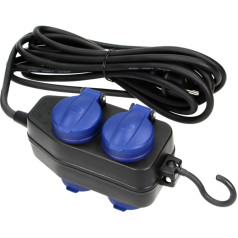 IP44 pret šļakatām izturīgs pagarinātājs darbnīcām, 4 kontaktligzdas (2+2) 2P+Z IP44, schuko, gumijas kabelis, H05RR-F 3x1,5 mm?, 10 m