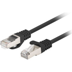 Patchcord cat.6 ftp 1m melns fluke pagājis 10-pack