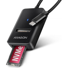 Axagon Adm2-cm adapteris usb3.2 gen 2 m.2 nvme/sata ssd 10cm usb-c kabelis