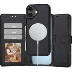 Tech-Protect Futrālis ar atvāžamu vāciņu un karšu slotu iPhone 17 MagSafe Wallet - matēts, melns