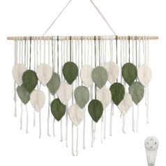 burkfeeg Large Wall Hanging Tapestry Wall Art Decor Boho Macrame Woven Handmade Tassel Leaf Tapestry Bohemian Wall Decoration Living Room for Bedroom Living Room Gallery (110 × 80 cm)