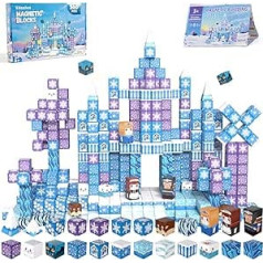 Vdealen 300 Pieces Magnetic Building Blocks, Stacking Magnetic Cube Toy for Children, STEM Montessori Sensory Toy for Boys and Girls Age 4-12