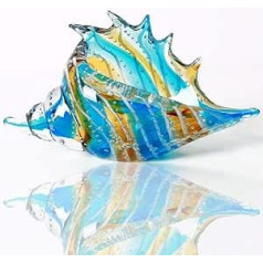 EUSTUMA Mouth-Blown Glass Shell Figurines Ornament, Sea Animal Ornament for Home Decor, Sea Animals Collection for Birthday Gift, Glass Shell