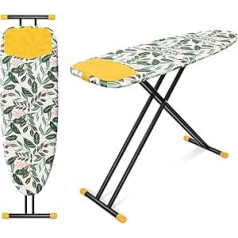 KINGRACK Large Ironing Board, Extra Large Ironing Board, XXL Sturdy Folding Ironing Boards with Silicone Ironing Pad, 4 Height-Adjustable, Ironing Surface 135 x 46 cm, Green