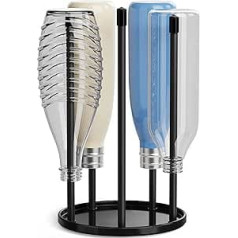 Bottle Holder for SodaStream - Premium Ceramic Drip Holder with Drip Tray for 5 SodaStream Crystal | Emil Bottles Black