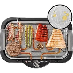 Taurus - Maxim's Electric Grill | 2400 W | Grill Surface 41 x 24 cm | Adjustable Thermostat | Water Container Against Smoke Development | For Indoor and Outdoor Use | Even Heat Distribution
