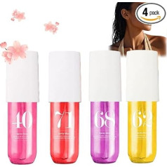 90 ml x 4 x Perfume Body Spray, Women's Body Spray, Fruity Body Mist, Long Lasting Fragrance Spray, Fruity Fragrance, Moisturising Skin Care Aerosol for Body Hair
