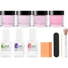 Dip Nail Powder Dip Nail Polish Set Polishing 4 Colors Quick Dry Professional Manicure Tool for Travel Adults Girls Women Fashion Beauty Home Recovery