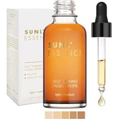 Adjustable Self Tanning Face Drops | Tanning Drops for Mixing with Moisturiser for Individual, Streak-free Tan | Light/Medium