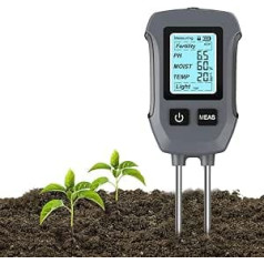 Uzoli SGS13 Moisture Meter Plants, 5 in 1 Soil Meter for Fertility, PH Value, Sunlight Intensity, Temperature, Soil Moisture, Moisture Meter for Garden and Lawn