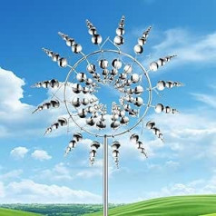 Unique Metal Windmill, Unique and Magic Windmill, 3D Metal Windmill, Wind Spinner Sculptures, Wind Catcher for Outdoor Patios, Patio, Lawn, Garden