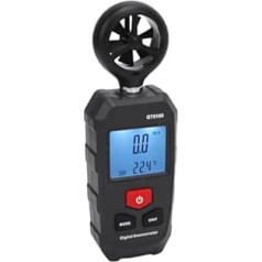 Digital Anemometer Wind Speed Meter with Temperature & Humidity Sensor, 0-30m/s, 6 Units (m/s, km/h, mph) for Drones, Sailing, Outdoor