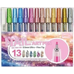 12 Farben Nagellack Stift Feine Spitze Punktieren Für Frauen Nail Art Marker Schnelltrocknend Nagelstifte Für Nägel 3d Zeichnen Für Dates Bräute Urlaub(12 colours B)