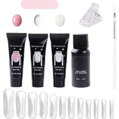 Gel für Nagelverlängerung und Skulptur | Semi-Permanente Maniküre 3 Farben Dauerhaft - Gel-Set mit Formen der Nagelskulptur | Für den täglichen Gebrauch zu Hause Salon Studio Anfänger Frauen Mutter