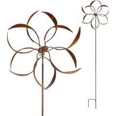 Wind Wheel Rusted Propeller Carousel Propeller Metal Iron Rust Decoration 210 cm High 60 cm Diameter