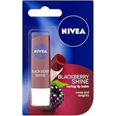 Nivea Lip Care Fruity Shine, Blackberry, 4.8 g Pack of 12