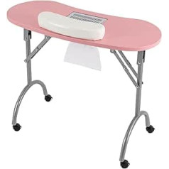 Manicure Table Multifunctional Nail Table with Fan Portable Manicure Table Foldable with Suction Nail Design Table for Home Use Nail Studio Salon Office 30 kg Load
