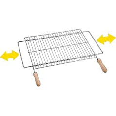 SAUVIC 02815 60 x 40 cm 18/8 Universal Extendable Stainless Steel Grill Rack for Barbecue - Silver