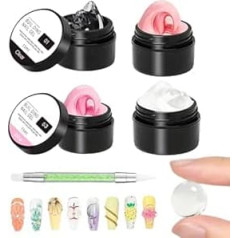 Modelliergel für Nägel – Maniküregel 4 Farben – Verlängerung ohne Wasser Kleber 3D für Salon zu Hause Fantasiedekorationen
