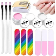 Nail Kit - Extension Gel, Medium LED Curing Set with Included File, Durable Nail Shapes for Shaping Details, Salon Material Ensures Clean Finish, Longtail Gel Use for