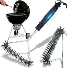 Retoo Barbecue Brush with Long Handle, Grill Brush with Stainless Steel Bristles, 30 cm Long, Cleaning Brush for Cooking Grate, Stubborn Dirt and Rust, Easy Removal, High-Quality Steel Bristles