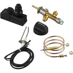 Gasregelventil Set aus Messing mit Flammensicherung und verbessertem Zünder für Feuerstellen, Grill und Kamin, 12 PSI 50000 BTU