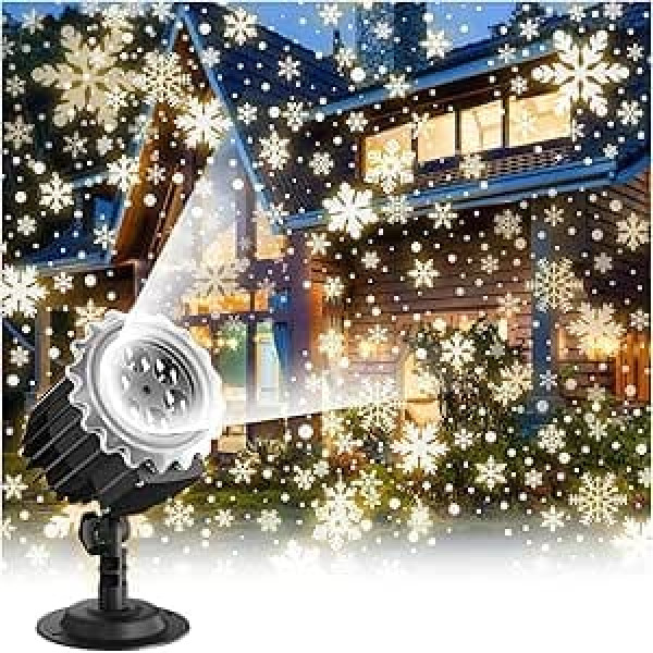 Projector Light, Halloween Hologram Projector, 1 Piece Christmas Projector Lights for Outdoor, Upgraded 9W LED Snowflake Projector Lights, Waterproof Christmas Lights