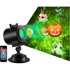 Projektor Weihnachten, 2 IN 1 Water Wave Ripple Stage Light mit 12 Slides Patterns wasserdichte Outdoor-Weihnachtslandschaftsprojektorbeleuchtung