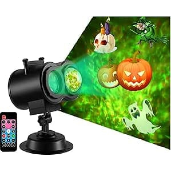 Projektor Weihnachten, 2 IN 1 Water Wave Ripple Stage Light mit 12 Slides Patterns wasserdichte Outdoor-Weihnachtslandschaftsprojektorbeleuchtung