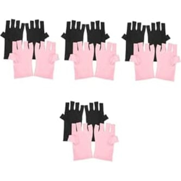 minkissy 8 Pairs Nail Gloves Nail Art Hand Cover UV Nail Glove Protection Nail Art Accessories Fingerless UV Protection Gloves UV Gloves for Nails Manicure Grill Lamp Polyester