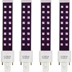 UV Curing Lamp, Replacement UV LED Lamp, 9W, Nail Art Dryer, Phototherapy Gel Curing Alternator, Source 365+405nm, UV Nail Lamp (16LED 4pcs)