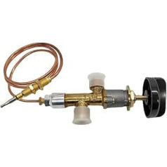 Gas Heater Valve Kit with Thermocouple for Fireplaces, Fire Pits and Grills, 38 Torch Inlet/Outlet, Brass Safety Control Valve for Gas Appliances