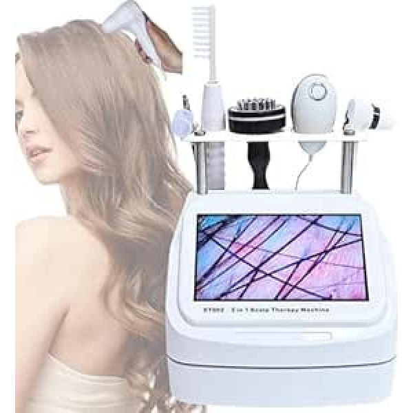 Professionelles Kopfhautanalysegerät, 200 x Haaranalysegerät mit 10-Zoll-Bildschirm, multifunktionaler Kapillarscanner, 5 austauschbare Griffe für Friseursalon und Schönheitssalon