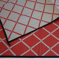 Schlauchland Outdoor Carpet Camping Mat ´´´´´odooro Wavetex Diamond 2.7 m x 4 m Red/Grey *** Many Sizes + Colours * 450 g/m² Tent Carpet Awning Carpet Garden Play Mat Caravan Camper