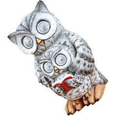 Toddmomy Mother Son Owls Solar Lamp Garden Figure Made of Resin LED Solar Lighting for Outdoor Use Includes Automatic Charging