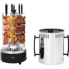 Electric Rotary Grill Machine, Doner Vertical Multi Grill with 6 Kebab Skewers, Gyros Grill for Fat-Free Grilling at Home, Perfect for Gyros, Kebabs & More