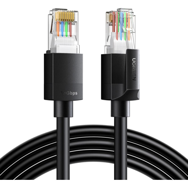 Ethernet Cat 6A UTP RJ45 tīkla kabelis 10m - melns