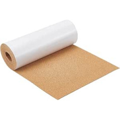 BENECREAT 250 x 20 cm Self-Adhesive Cork Board Roll, 1 mm Thick Flat Cork Strips for Notice Boards, DIY Wall Decorations, Party Decorations
