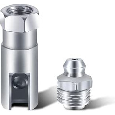 Grease Coupling with 1/8 Inch NPT Thread, Right Angle 90 Degree Grease Coupling, Fits Agricultural Truck, Car Industrial Use, Leak-Free Seal, Grease Gun Mouthpiece