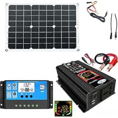 Solar Power Kit - Compact Renewable Construction, Environmentally Friendly Power Solution - A Battery Backup System, Inverter Charger Combo Pack, Solar System Farm Mobile Solarr System