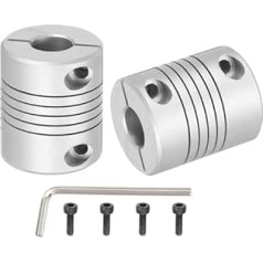 sourcing map Flexible Kupplungen, 10 mm bis 10 mm, Gelenkverbinder aus Aluminiumlegierung, flexible Wellenkupplungen, Motorkupplung mit Schraubenschlüssel für 3D-Drucker, CNC-Maschinen, DIY-Encoder
