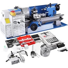 550W Mini Metal Lathe 7 x 14 Inch for Metal Table Lathe Precision Parallel Lathe Digital Drilling with Variable Speed