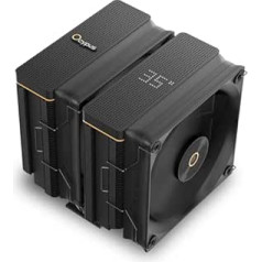Iota A62 BK CPU Cooler with Real Time Digital Display, 6 Copper Heatpipes, Two 120mm FDB Fans, CPU Air Cooling for AMD AM4/AM5, Intel LGA 115X/1200/1700/1851