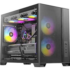 ANTEC Flux M ATX/Micro-ATX/ITX Midi Tower PC Case, Black