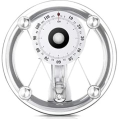 Mechanical Personal Scale, Professional Analogue Bathroom Scale, Weighing Range: 264 lbs / 120 kg, 155 mm Large Dial, Round Tempered Glass, for Bathroom, Home, Hospital (Round)