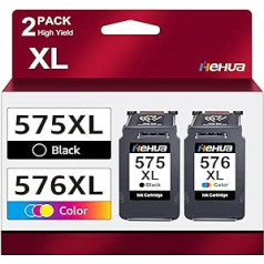PG-575XL CL-576XL Printer Cartridges 575 XL 576 XL Compatible with Canon Printer Cartridges 575 576 for Canon PIXMA TS3550i TS3551i TS3750i TS3751i TS3752i TR4750i TR4751i (1 Black, 1 Colour