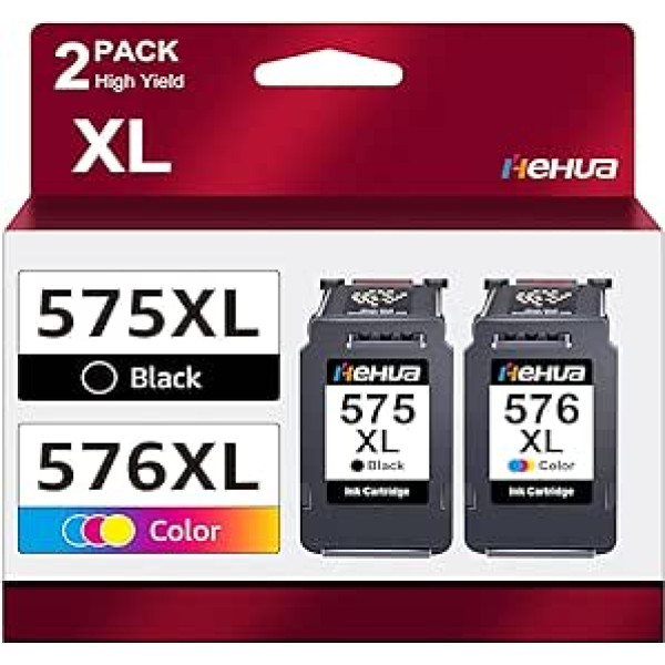PG-575XL CL-576XL Printer Cartridges 575 XL 576 XL Compatible with Canon Printer Cartridges 575 576 for Canon PIXMA TS3550i TS3551i TS3750i TS3751i TS3752i TR4750i TR4751i (1 Black, 1 Colour