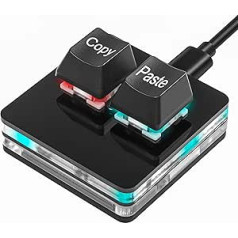 SinLoon USB Mini 2-Button Copy and Paste Keyboard, OSU Keyboard, HotSwap One-Handed Mechanical Gaming Keyboard with USB Cable for Rhythm Games