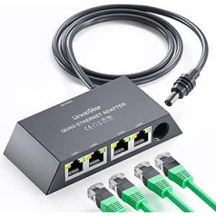 HanCenDa For Starlink Ethernet Adapter Splitter for Gen 3/Mini, 1 to 4 RJ45 LAN Network Extension for CAT 5/5E/6/7/8 Cable Fast and Stable Connection [4 Devices Simultaneous]
